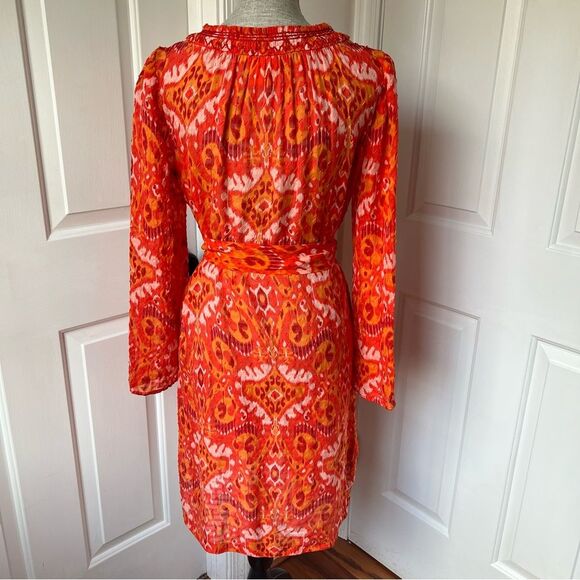 Tory Burch Drawstring V-Neck Boho Kaftan Coverup Dress - Picture 4 of 5